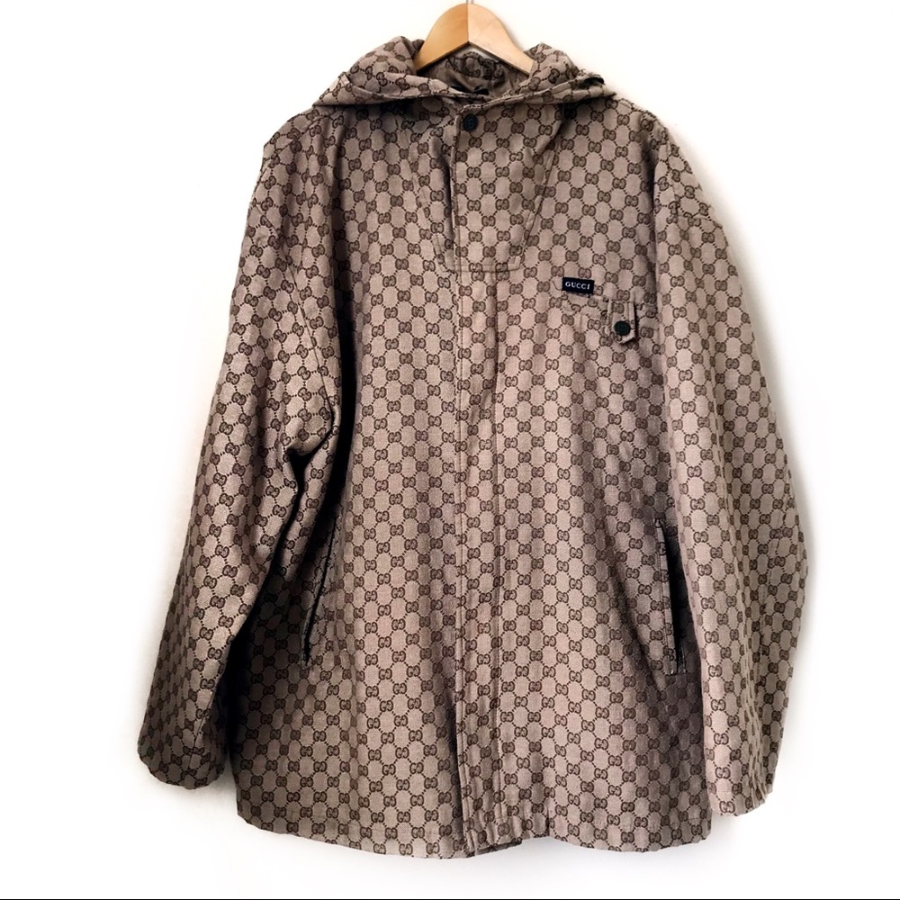 GUCCI GG Signature Logo Jacket with Hood